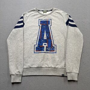 Adidas Sweatshirt Women's Medium Gray Relaxed Fit Pullover Crewneck Varsity NEO